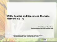 Species and Specimen Thematic Network Report