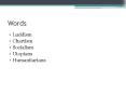 Words PowerPoint PPT Presentation