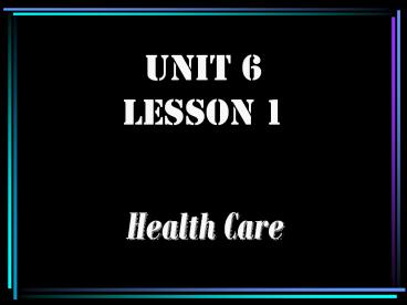 Unit 6 Lesson 1