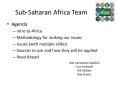 Sub-Saharan Africa Team PowerPoint PPT Presentation