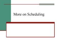 More on Scheduling
