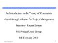 Multi-Project Management  The Theory of Constraints Way PowerPoint PPT Presentation