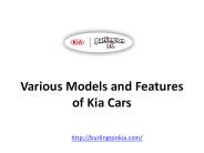 Various Models and Features of Kia Cars