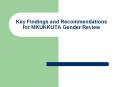 Key Findings and Recommendations for MKUKKUTA Gender Review PowerPoint PPT Presentation
