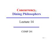 Concurrency, Dining Philosophers Lecture 14
