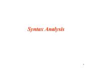 Syntax Analysis