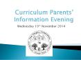 Curriculum Parents PowerPoint PPT Presentation