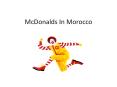 McDonalds In Morocco PowerPoint PPT Presentation