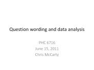 Question wording and data analysis
