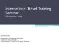 International Travel Training Seminar PowerPoint PPT Presentation