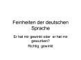 Feinheiten der deutschen Sprache PowerPoint PPT Presentation
