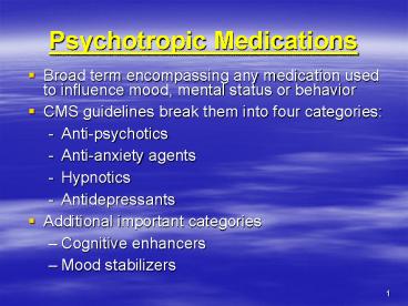 Psychotropic Medications