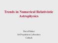 Trends in Numerical Relativistic Astrophysics PowerPoint PPT Presentation