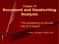Chapter 15 Document and Handwriting Analysis PowerPoint PPT Presentation