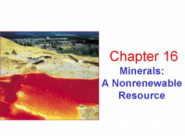 Minerals: A Nonrenewable Resource