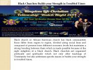 Black Churches: Builds your Strength in Troubled Times