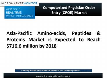 Asia-Pacific Amino-acids, Peptides & Proteins Market