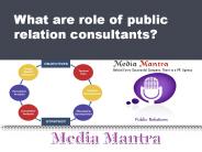 What are role of public relation consultants