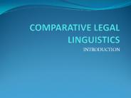 COMPARATIVE LEGAL LINGUISTICS