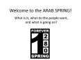Welcome to the ARAB SPRING! PowerPoint PPT Presentation