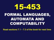 FORMAL LANGUAGES, AUTOMATA AND COMPUTABILITY