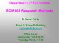 Department of Economics ECM103 Research Methods PowerPoint PPT Presentation