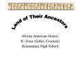 African American History PowerPoint PPT Presentation