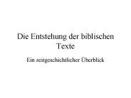 Die Entstehung der biblischen Texte