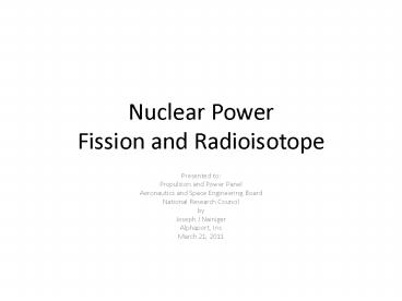 Nuclear Power Fission and Radioisotope