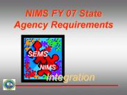 NIMS FY 07 State Agency Requirements