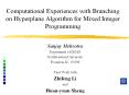 Computational Experiences with Branching on Hyperplane Algorithm for Mixed Integer Programming PowerPoint PPT Presentation