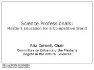 Science Professionals: Master