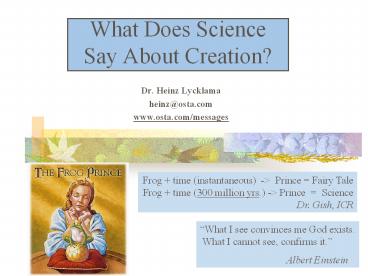 What Does Science Say About Creation?