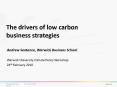 The drivers of low carbon business strategies PowerPoint PPT Presentation