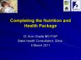 Completing the Nutrition and Health Package PowerPoint PPT Presentation