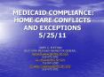 MEDICAID COMPLIANCE: HOME CARE CONFLICTS AND EXCEPTIONS 5/25/11 PowerPoint PPT Presentation
