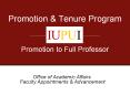 Promotion to Full Professor PowerPoint PPT Presentation