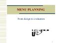 MENU PLANNING PowerPoint PPT Presentation