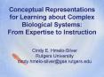 Conceptual Representations for Learning about Complex Biological Systems: From Expertise to Instruction PowerPoint PPT Presentation