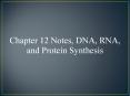 Chapter 12 Notes, DNA, RNA, and Protein Synthesis PowerPoint PPT Presentation