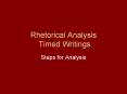 Rhetorical Analysis Timed Writings PowerPoint PPT Presentation