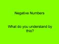 Negative Numbers PowerPoint PPT Presentation