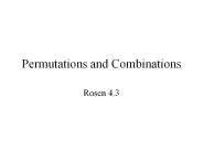 Permutations and Combinations