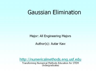 Gaussian Elimination