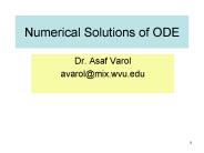 Numerical Solutions of ODE