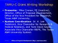 TAMU-C Grant Writing Workshop PowerPoint PPT Presentation
