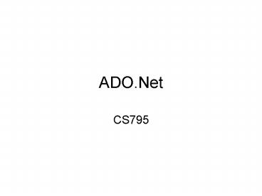 ADO.Net