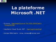 La plateforme Microsoft .NET PowerPoint PPT Presentation