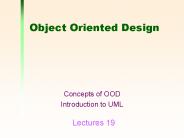 Object Oriented Design