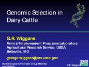 Genomic Selection in Dairy Cattle